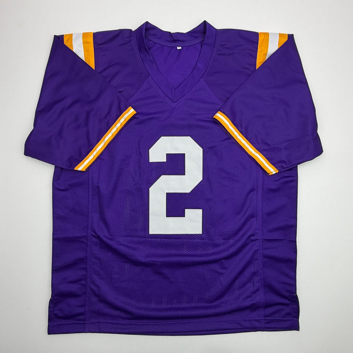 Autographed/Signed Rueben Randle LSU Purple College Football Jersey Beckett COA