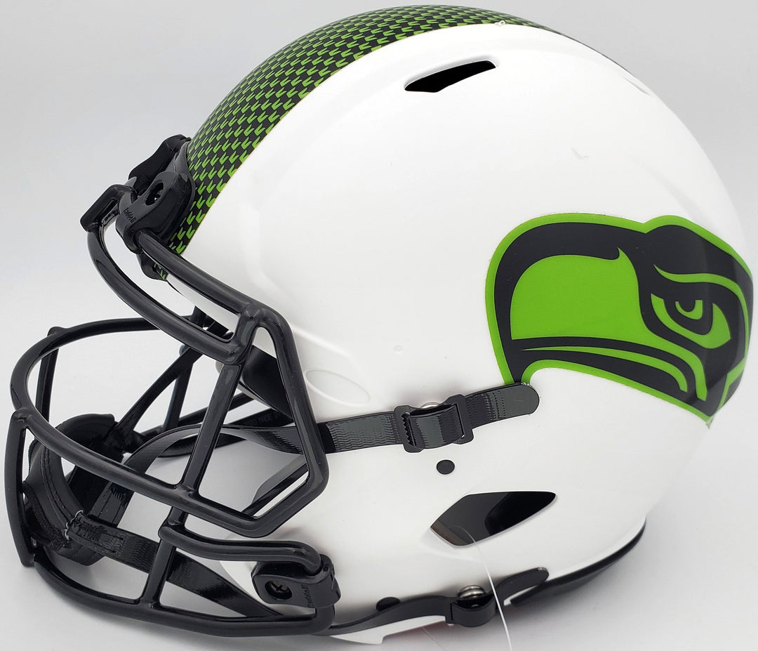 Russell Wilson Auto Seahawks White Lunar Eclipse Full Size Authentic Helmet BAS
