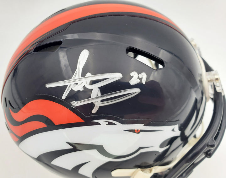 Steve Atwater Signed Denver Broncos Speed Mini Helmet Beckett BAS