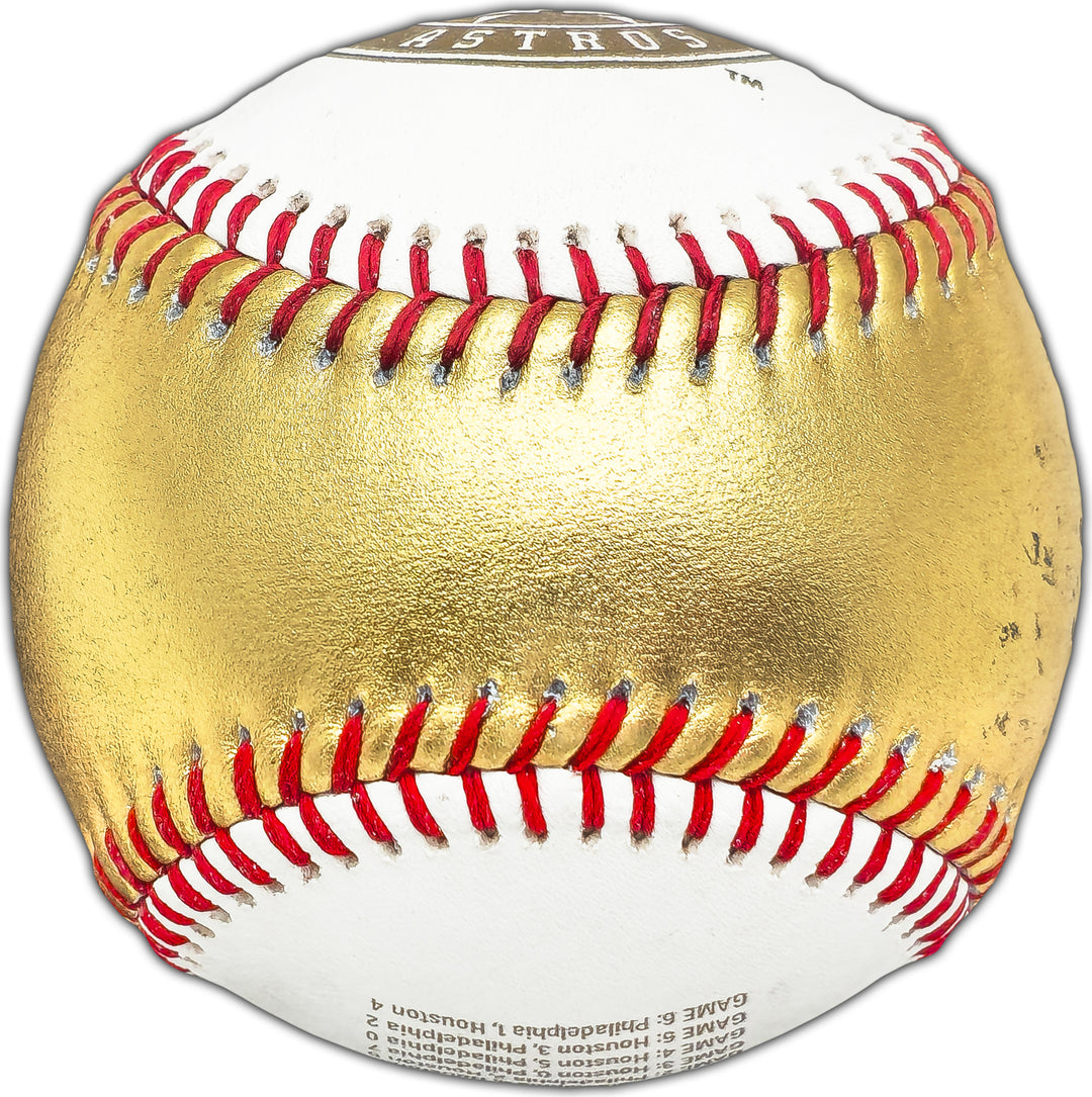 Yordan Alvarez Autographed 2022 Gold WS Baseball Astros Beckett W381821