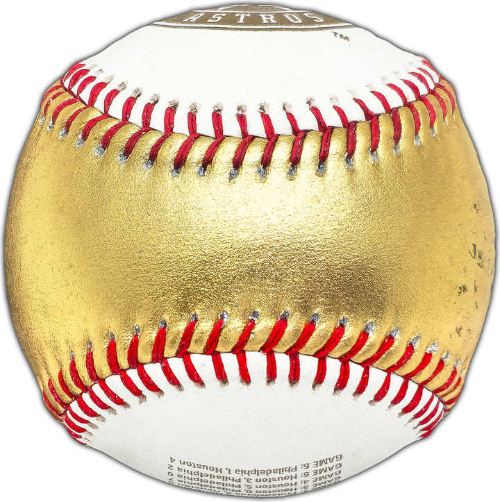 Yordan Alvarez Autographed 2022 Gold WS Baseball Astros Beckett W381821