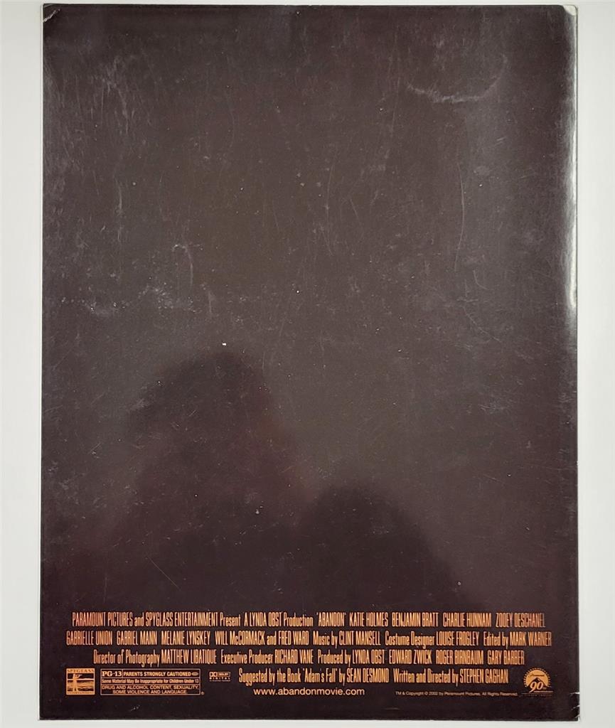 Katie Holmes signed Abandon 9x12 lobby card book autograph ~ Beckett BAS