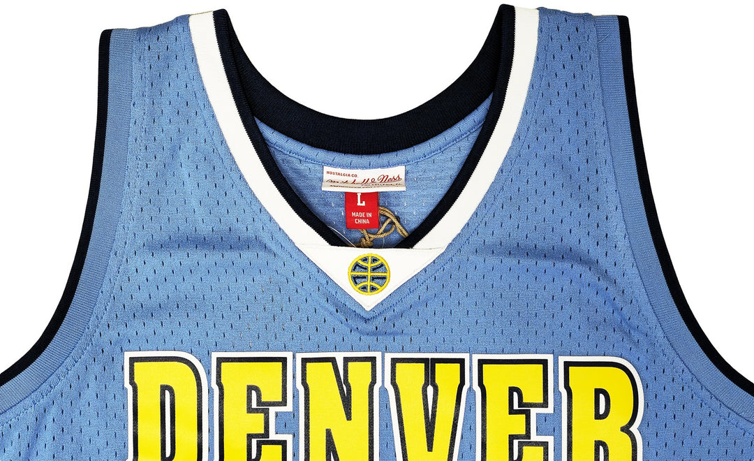 Nuggets Nikola Jokic Auto Blue Mitchell Ness 16 HWC Swingman Rookie Jersey L JSA