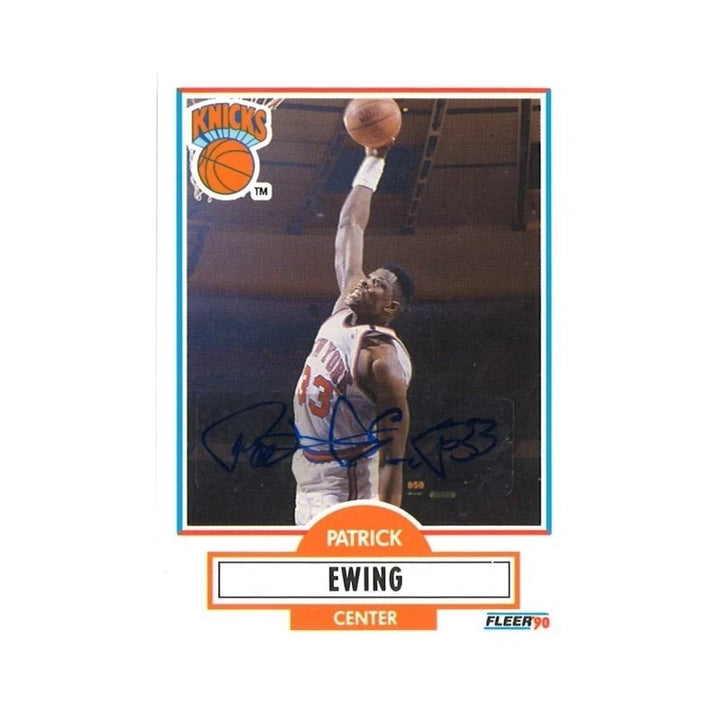 1990 Fleer Patrick Ewing Sticker Autograph (CX Auth)