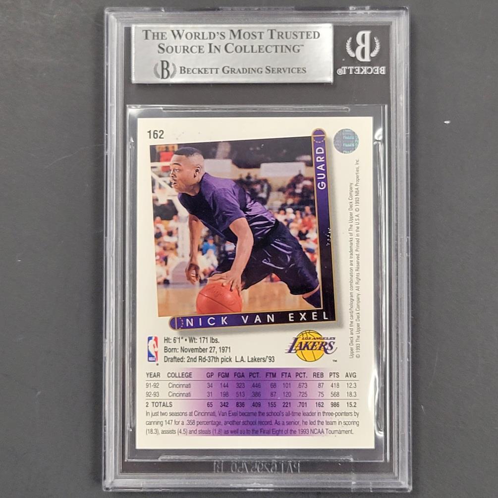 Nick Van Exel autograph signed 1993-94 Upper Deck RC rookie card BGS BAS Witness