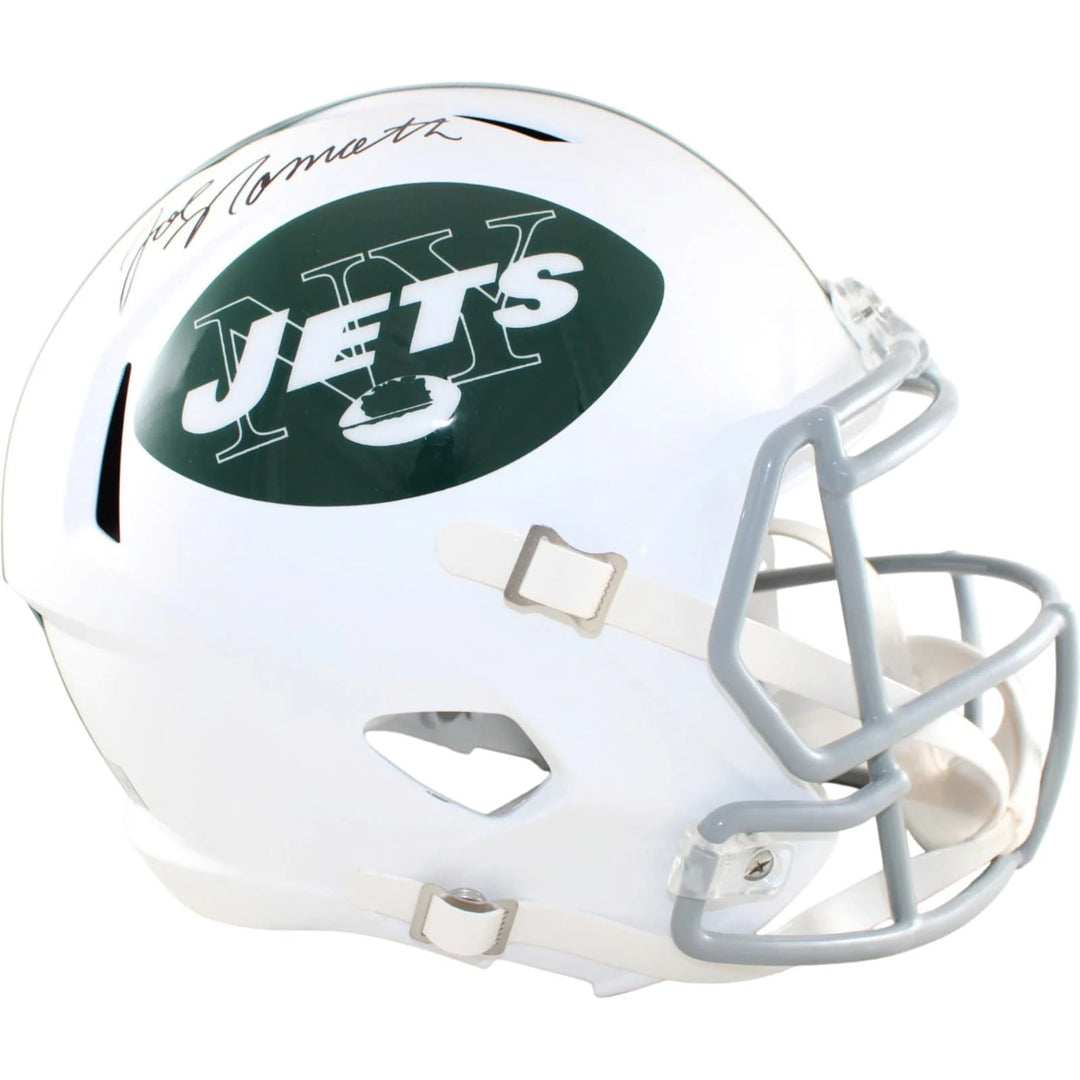 Joe Namath Autographed New York Jets Helmet F/S Replica 65 TB Beckett WIT 58883