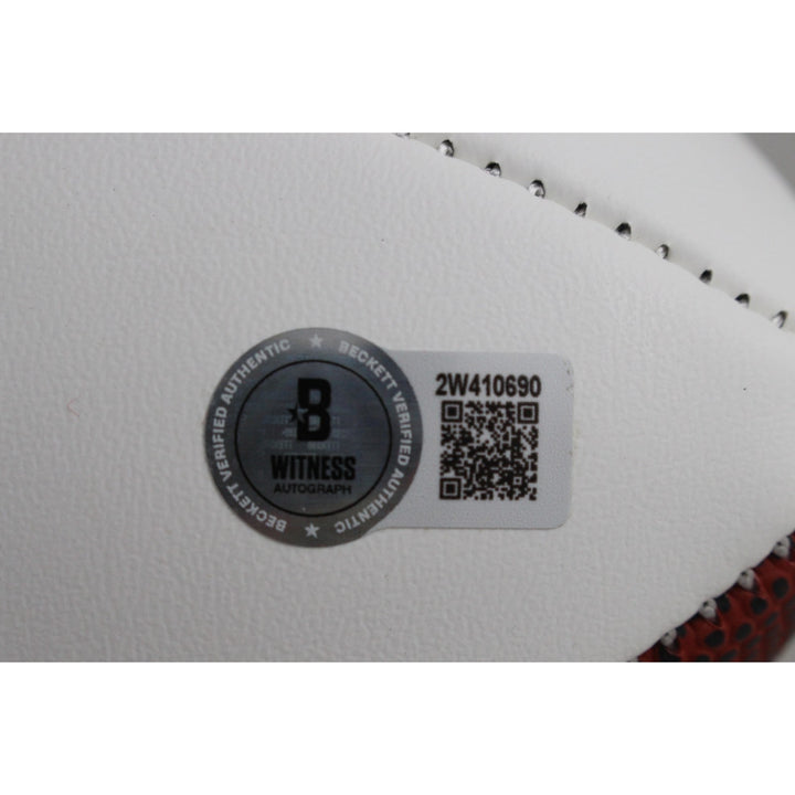 John Riggins Autographed Washington Redskins Logo Football Beckett Witness 49314