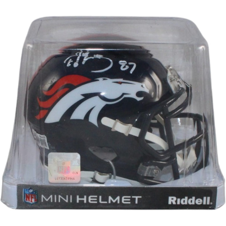 Ed McCaffrey Autographed Denver Broncos TB 97-23 Mini Helmet Beckett 56388