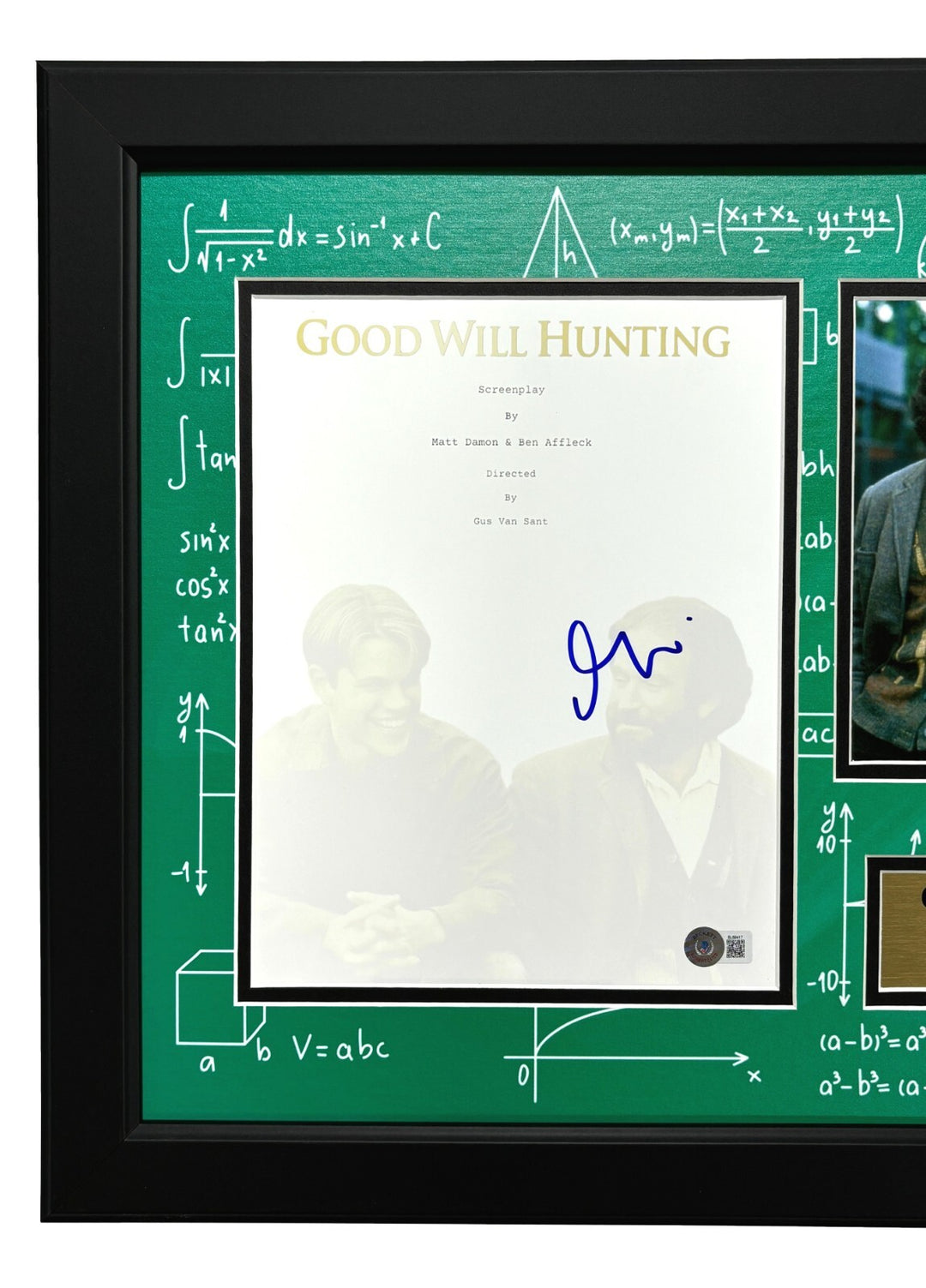 Matt Damon Autographed Good Will Hunting Script Framed Collage BAS COA Photo