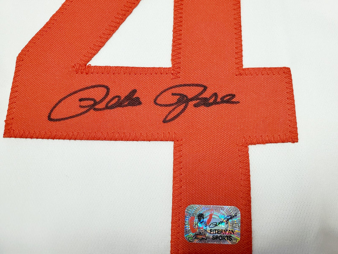 Cincinnati Reds Pete Rose Autographed Signed White Jersey PR Holo
