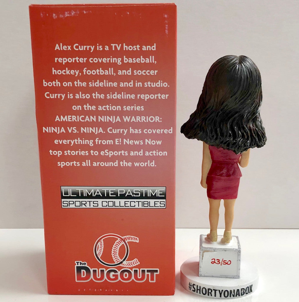LA Kings/Angels TV host Alex Curry signed Red Ink autograph bobblehead LE /50