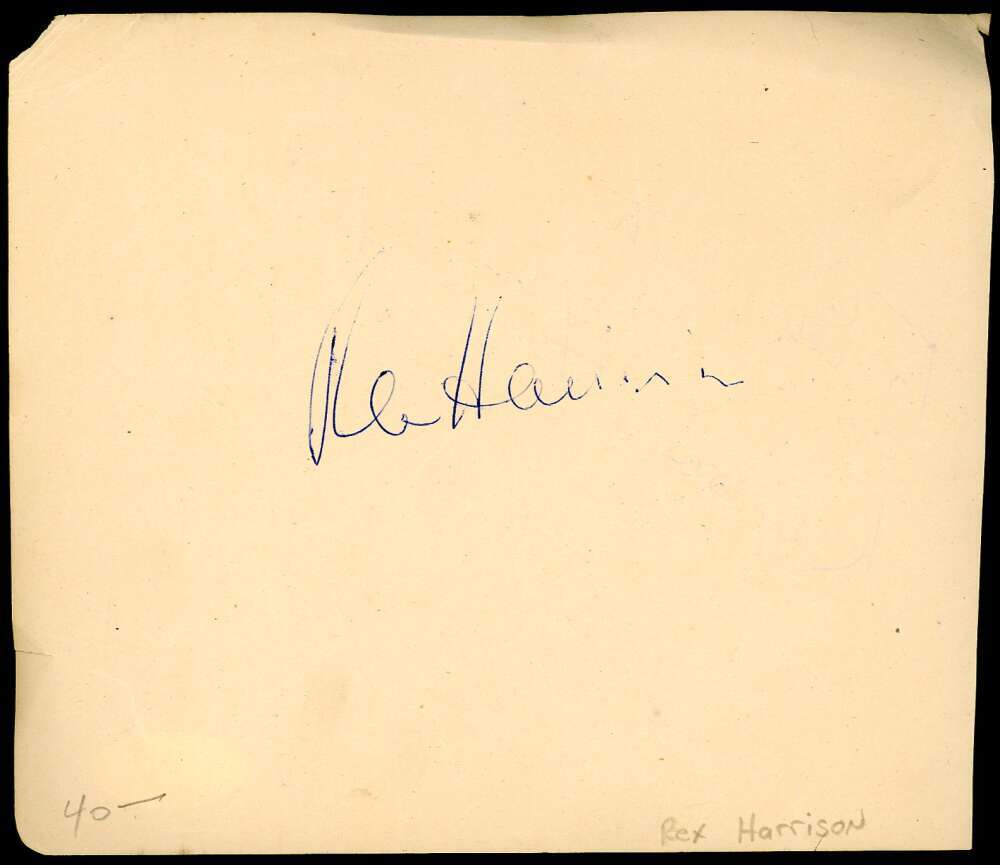 Rex Harrison JSA Coa Signed Album Page Autograph