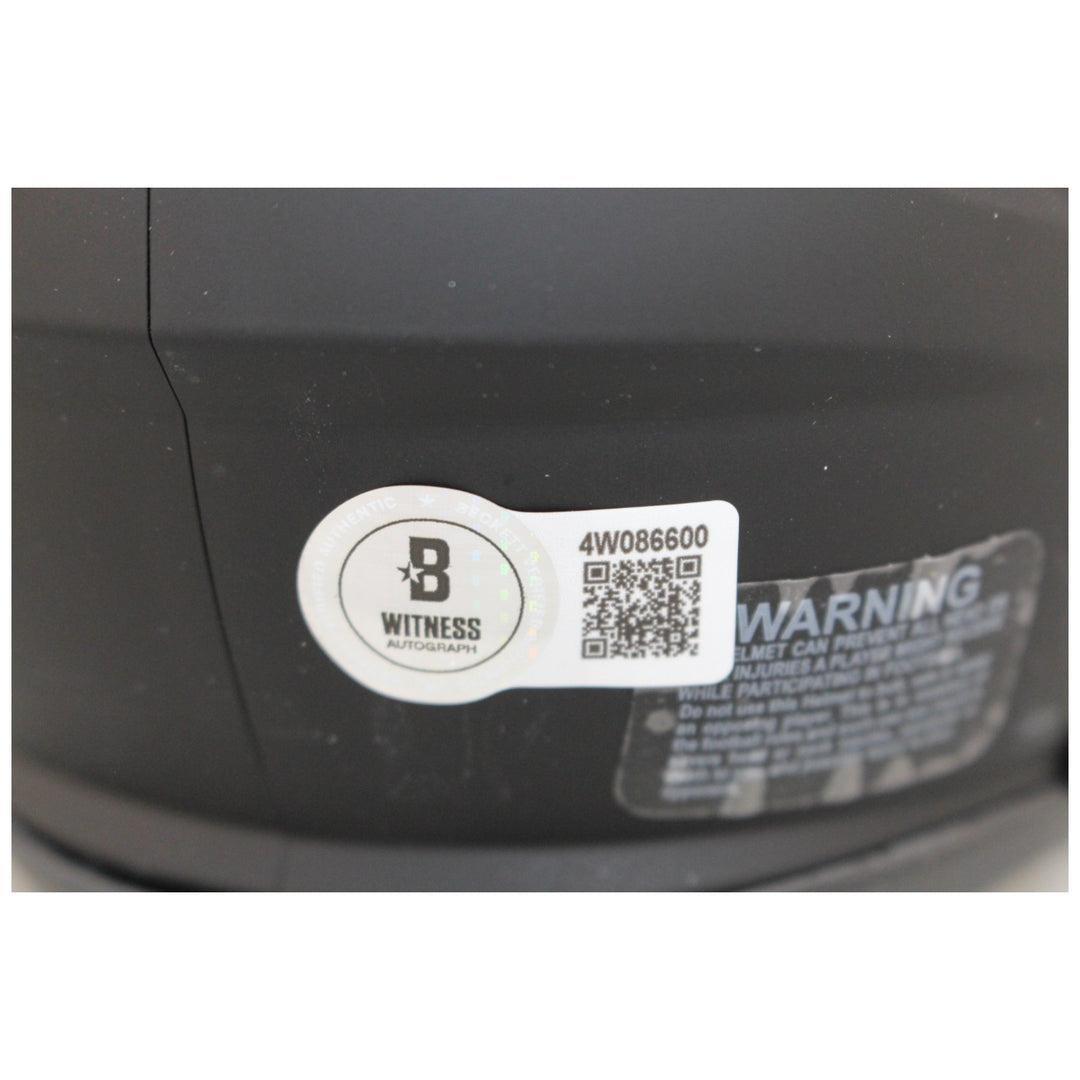 Travis Hunter Signed Colorado Buffaloes Black Mini Helmet Beckett Witness 53350