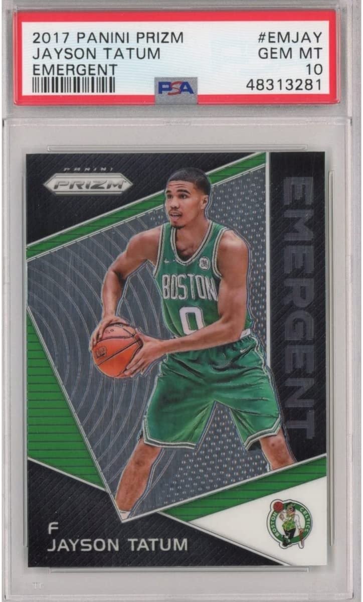 Graded 2017-18 Panini Prizm JAYSON TATUM #EMJAY Emergent Rookie Card PSA 10