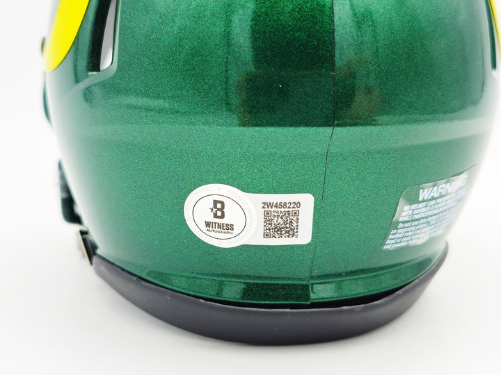 Dillon Gabriel Signed Oregon Ducks Green Speed Mini Helmet Beckett Wit