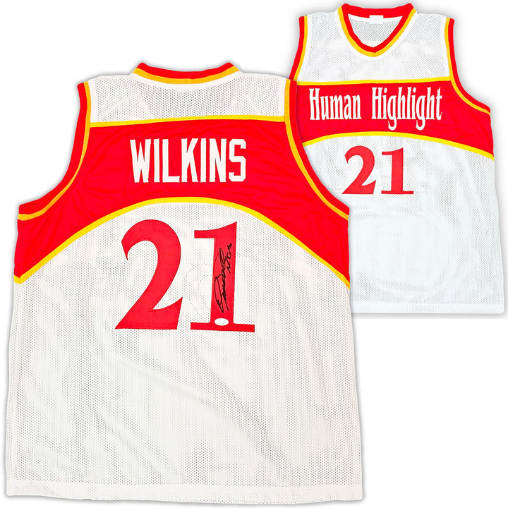 Atlanta Hawks Dominique Wilkins Autographed Signed White Jersey "HOF" JSA