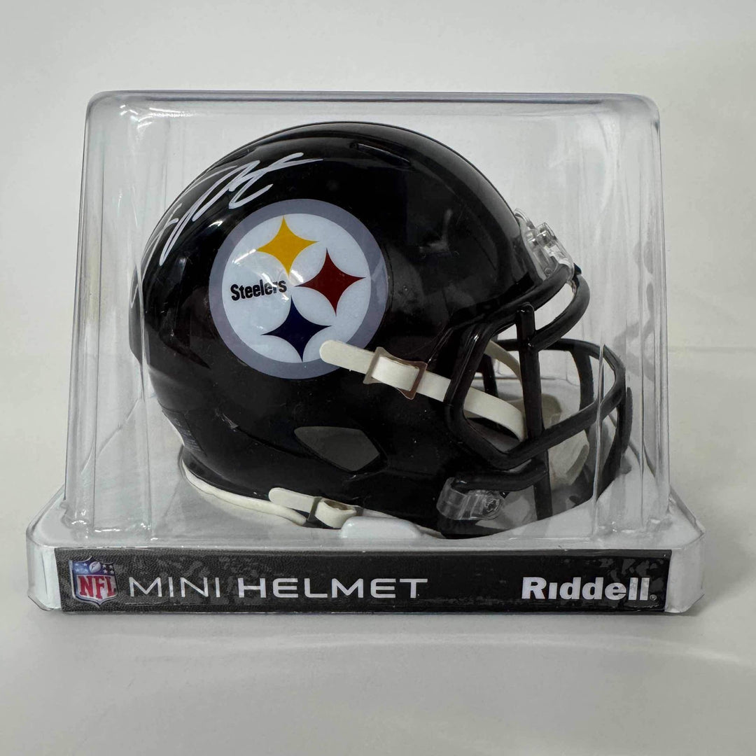 Autographed/Signed Joey Porter Jr. Pittsburgh Steelers Mini Helmet JSA COA