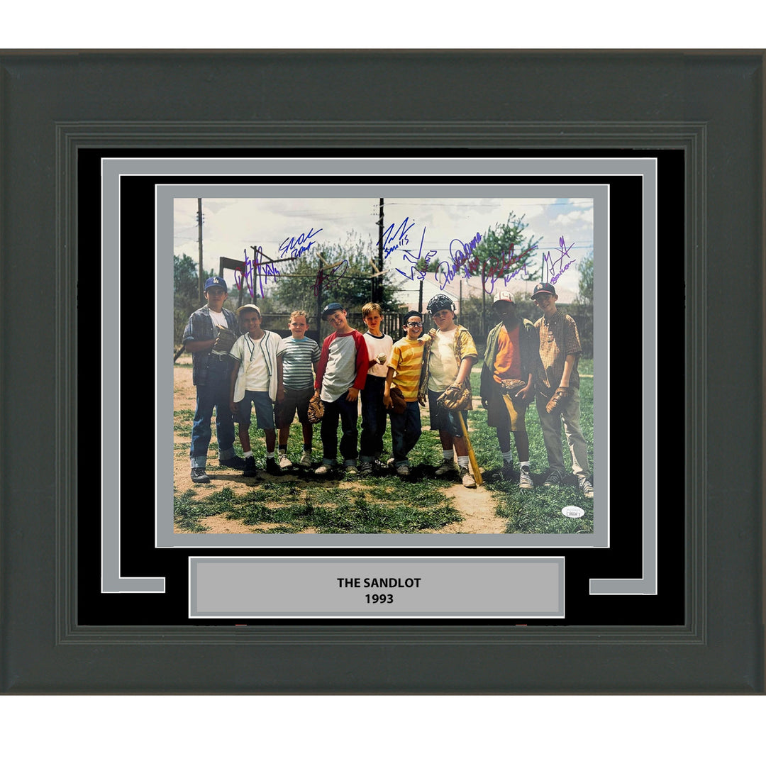 Framed Autographed/Signed The Sandlot Movie 8x Cast Sigs 16x20 Photo JSA COA