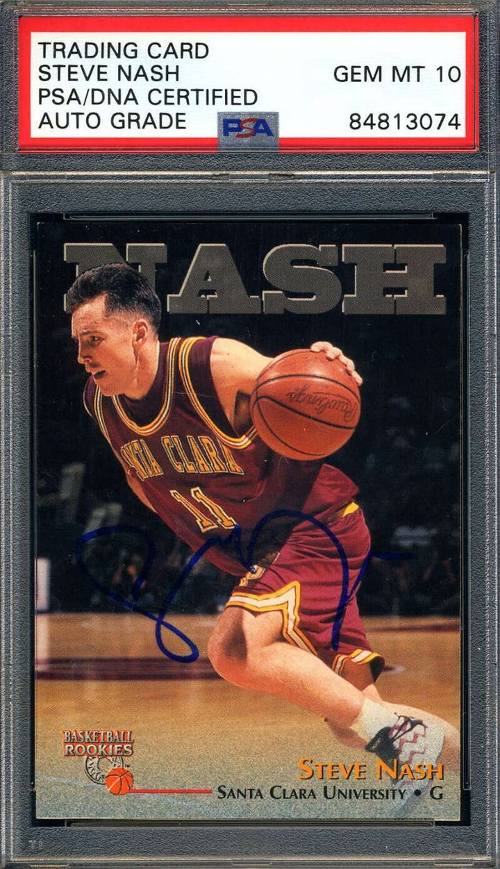 Steve Nash Gem Mint 10 PSA DNA Signed 1996 Scoreboard Rookie Autograph