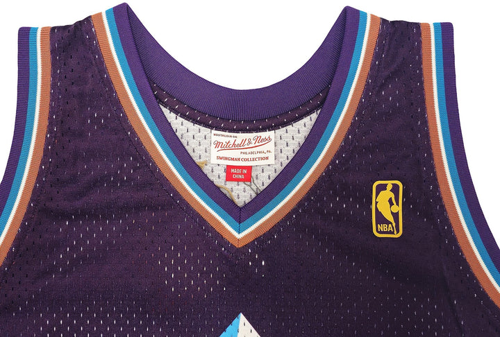 Jazz John Stockton Auto Purple Auth Mitchell Ness 96 Swingman Road Jersey XL BAS
