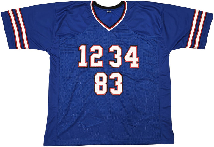 Bills Jim Kelly, Thurman Thomas & Andre Reed Signed Blue Jersey Beckett Witness