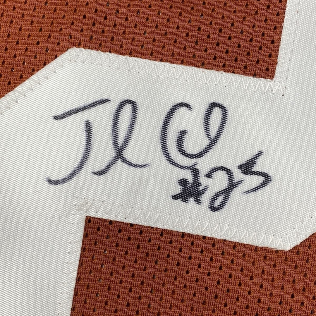 FRAMED Autographed/Signed JAMAAL CHARLES 33x42 Texas Orange College Football Jer
