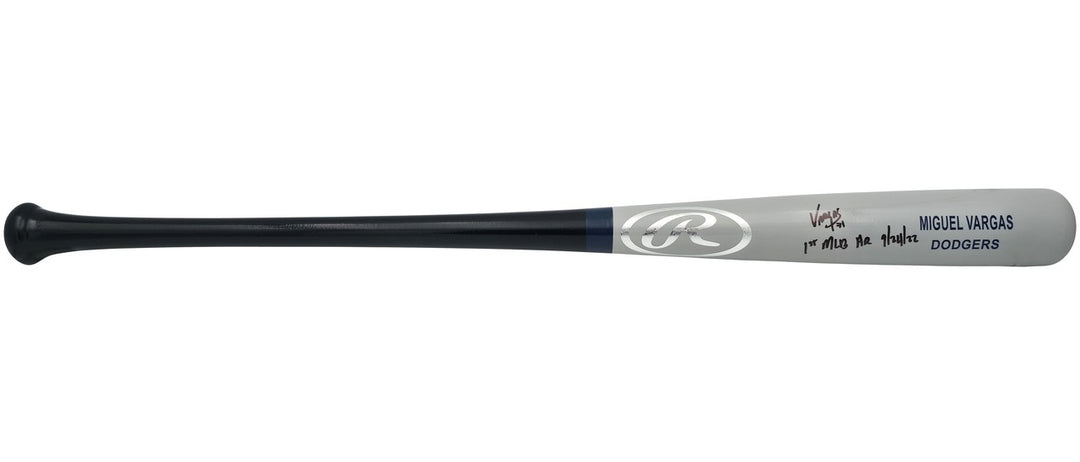 Miguel Vargas Auto Gray Rawlings Game Model Bat Dodgers White Sox 1st MLB HR BAS