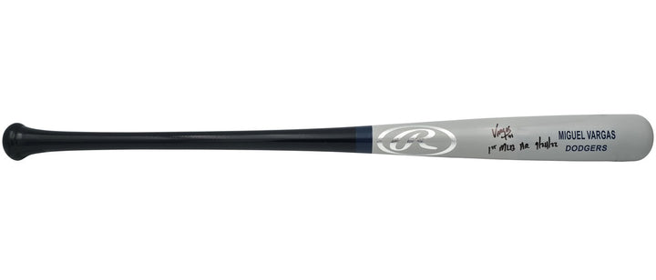 Miguel Vargas Auto Gray Rawlings Game Model Bat Dodgers White Sox 1st MLB HR BAS