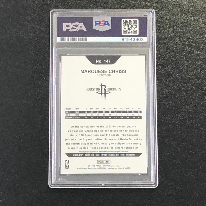 2018-19 NBA Hoops #147 MARQUESE CHRISS Signed Card AUTO PSA Slabbed Rockets