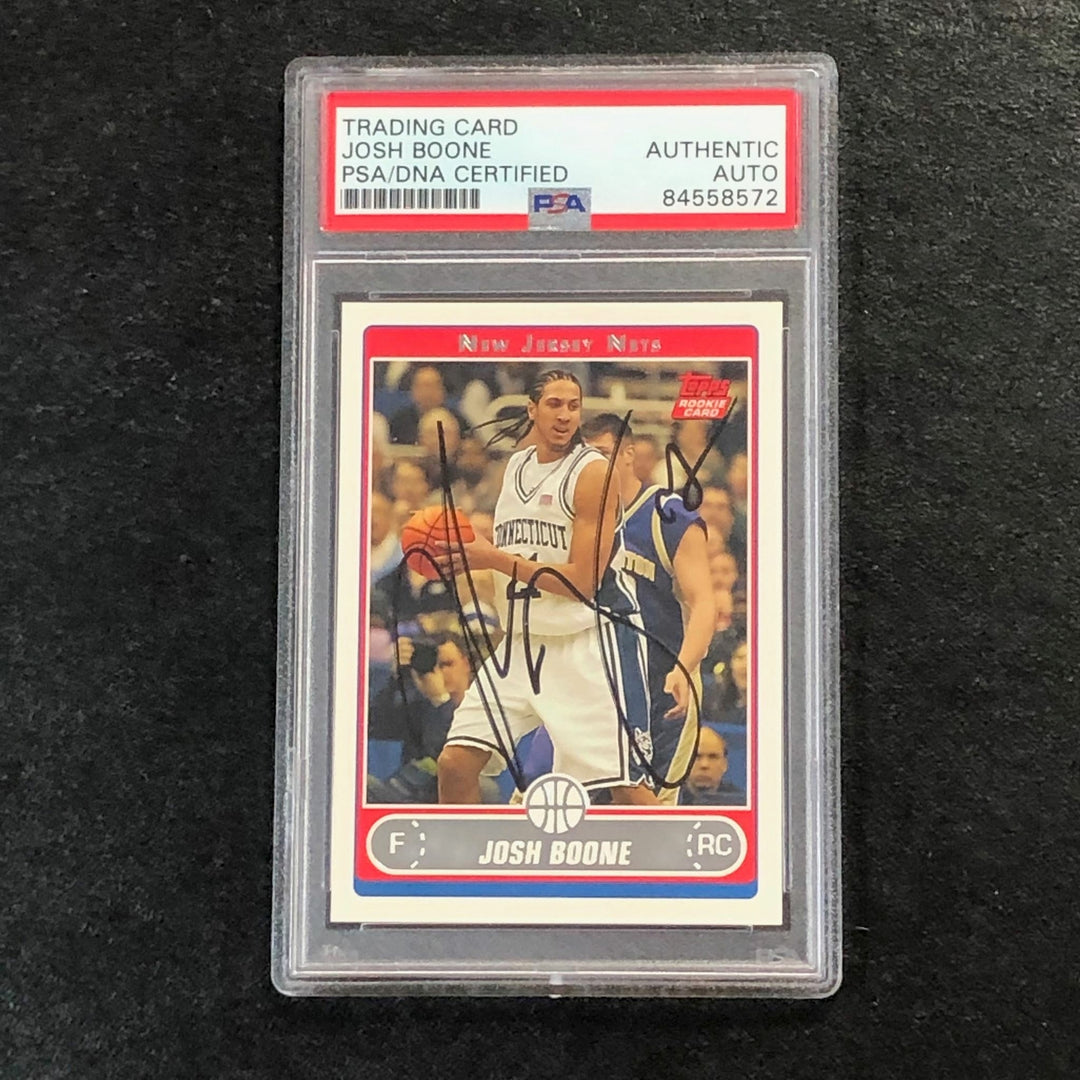 2006-07 Topps Basketball #238 Josh Boone Signed Card AUTO PSA Slabbed Nets