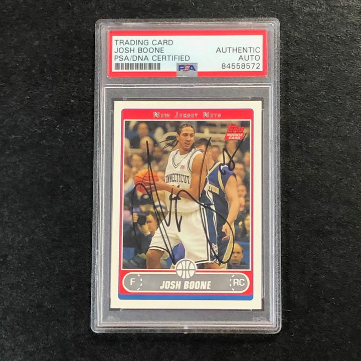 2006-07 Topps Basketball #238 Josh Boone Signed Card AUTO PSA Slabbed Nets