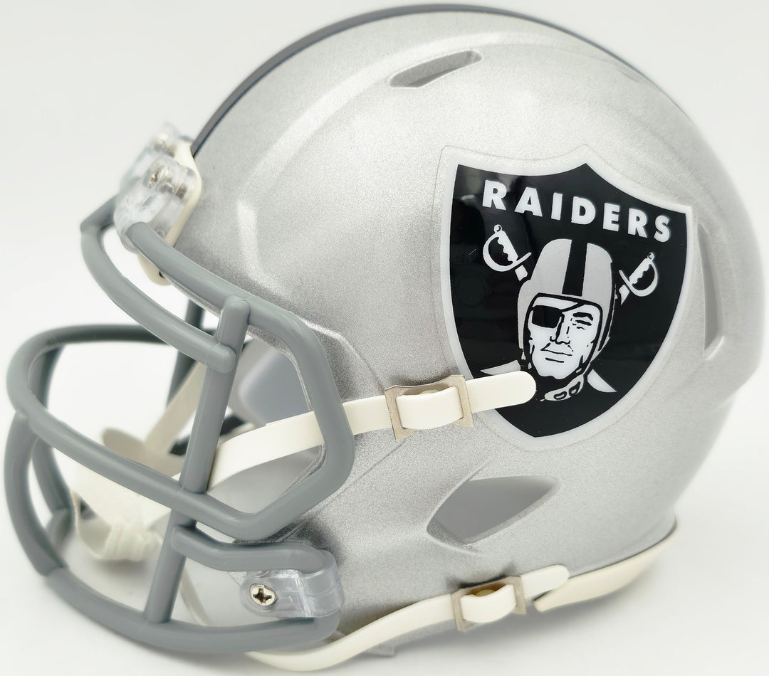 Dave Casper Signed Oakland Raiders Silver Speed Mini Helmet "HOF 02" Beckett Wit