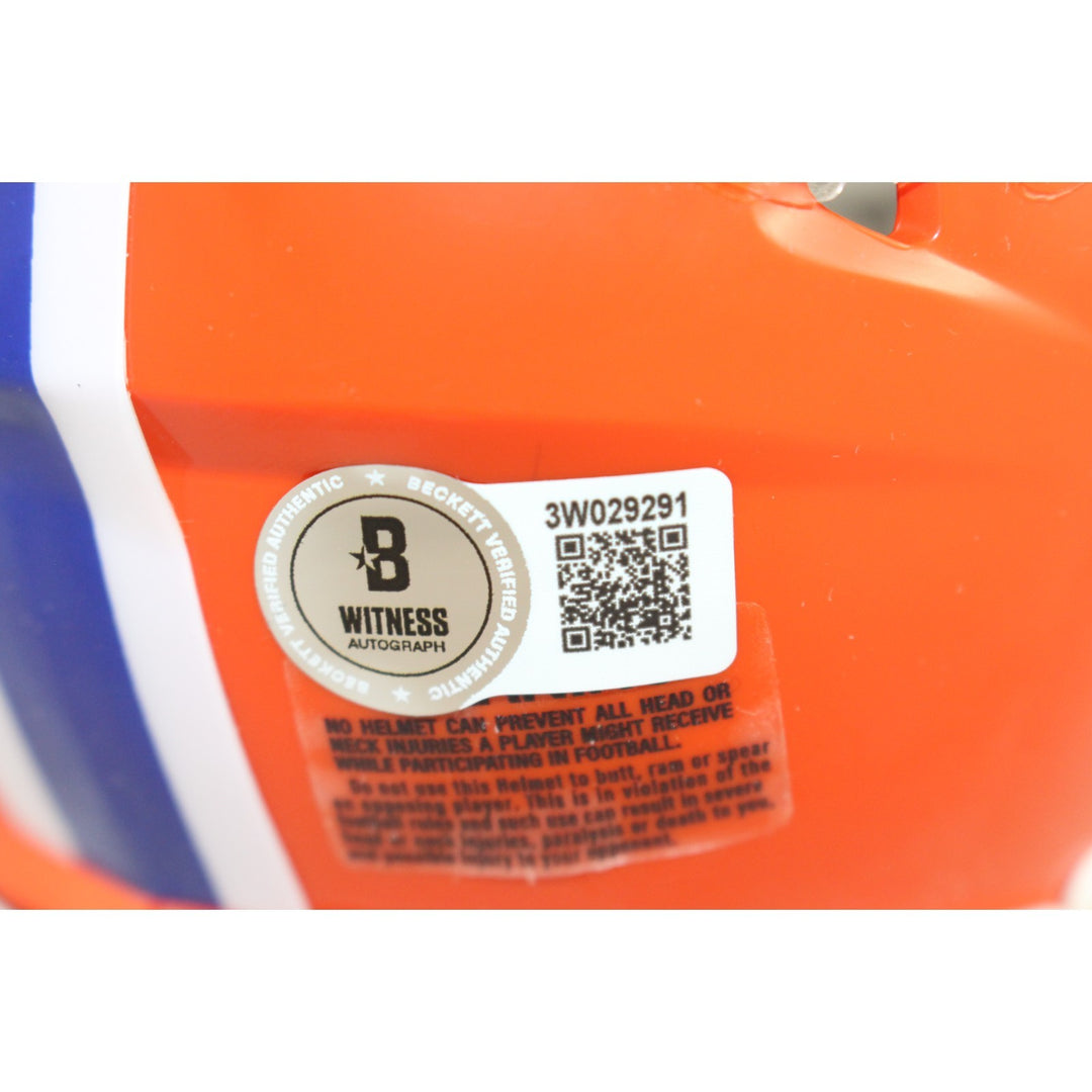 Patrick Surtain Autograhed Denver Broncos TB Mini Helmet Beckett Witness 51448