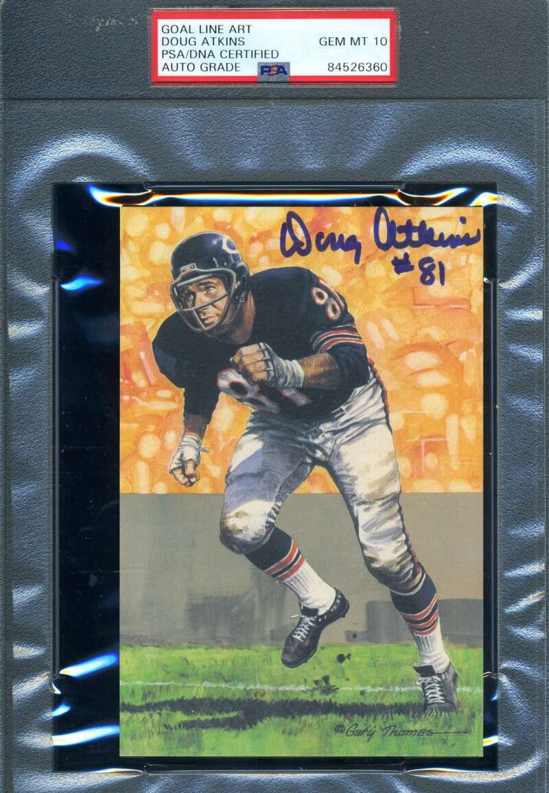 Doug Atkins Gem Mint 10 PSA DNA Signed Goal Line Art Card GLAC Autograph