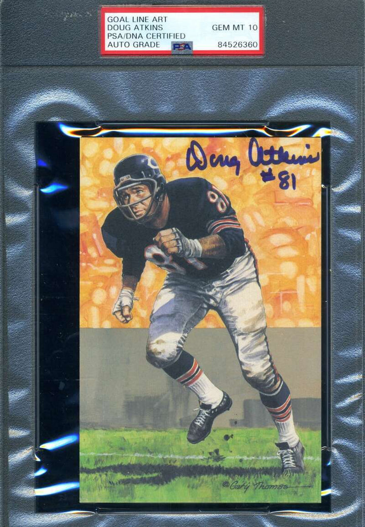 Doug Atkins Gem Mint 10 PSA DNA Signed Goal Line Art Card GLAC Autograph