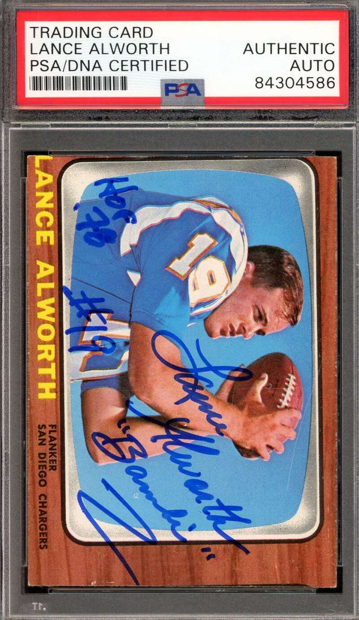 Lance Alworth PSA DNA Signed 1966 Topps Autograph