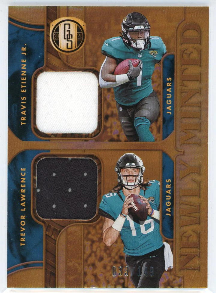 Trevor Lawrence & Travis Etienne Jr. 2021 Panini Gold Standard Newly Minted Rook