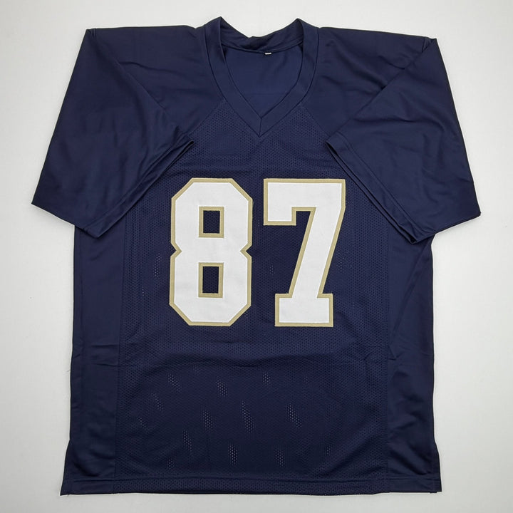 Autographed/Signed Michael Mayer Notre Dame Blue College Jersey Beckett BAS COA