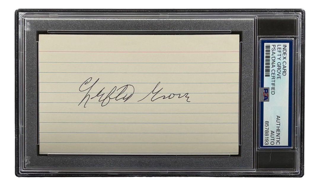 Lefty Grove Signed In Black Index Card Philadelphia Athletics PSA/DNA