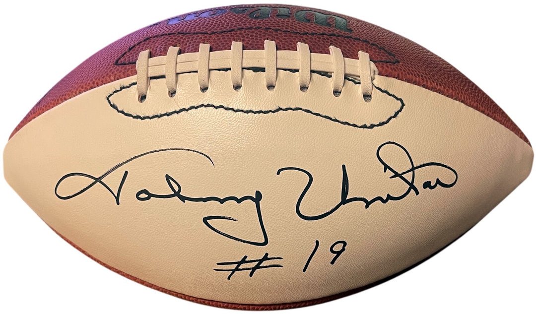 Johnny Unitas signed Official Wilson NFL WP Leather Football #19 Rozelle-Beckett
