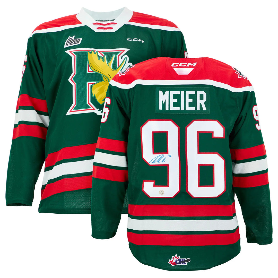 Timo Meier Autographed Halifax Mooseheads Green CCM CHL Jersey