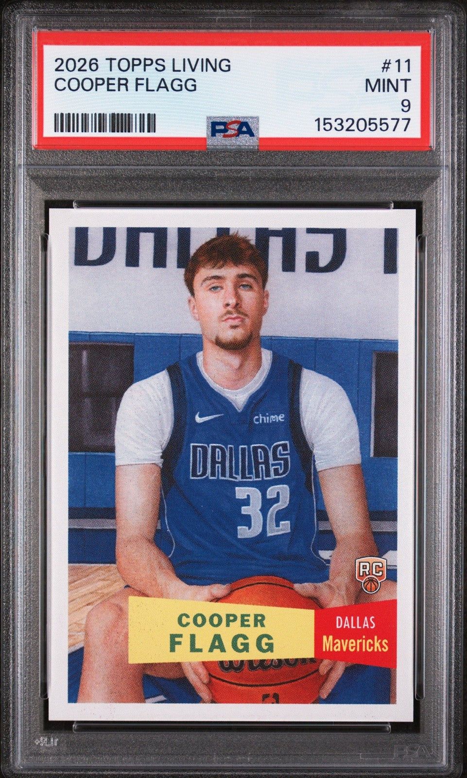 Graded 2025 Topps Living Cooper Flagg #11 Rookie RC Basketball Card PSA 9