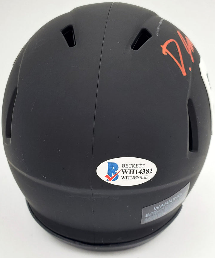 Devonta Smith Signed Alabama Crimson Tide Eclipse Black Speed Mini Helmet
