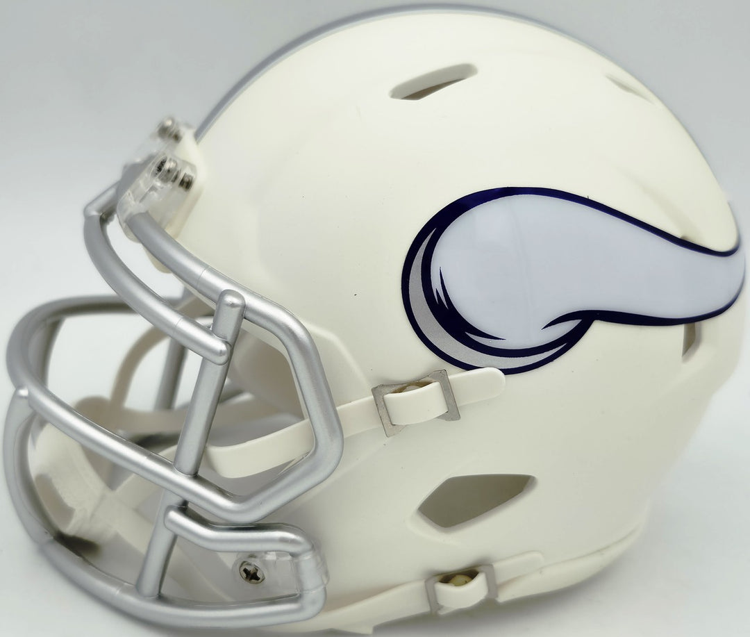 Jordan Addison Auto Vikings White 2024 Alternate Speed Mini Helmet Beckett