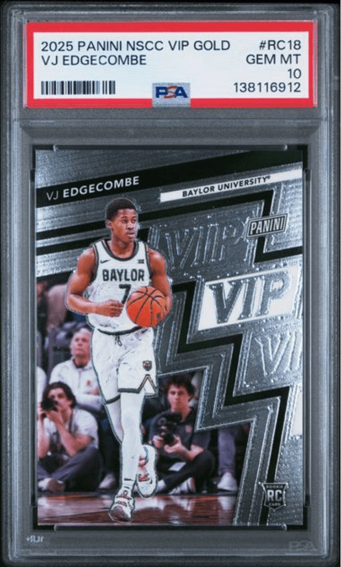 Graded 2025 Panini NSCC VIP Gold VJ Edgecombe #RC18 Rookie Card PSA 10 Mint