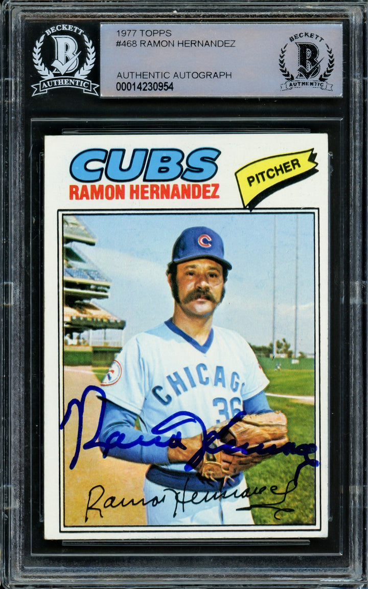 Ramon Hernandez Signed 1977 Topps Card 468 Chicago Cubs Beckett #14230954