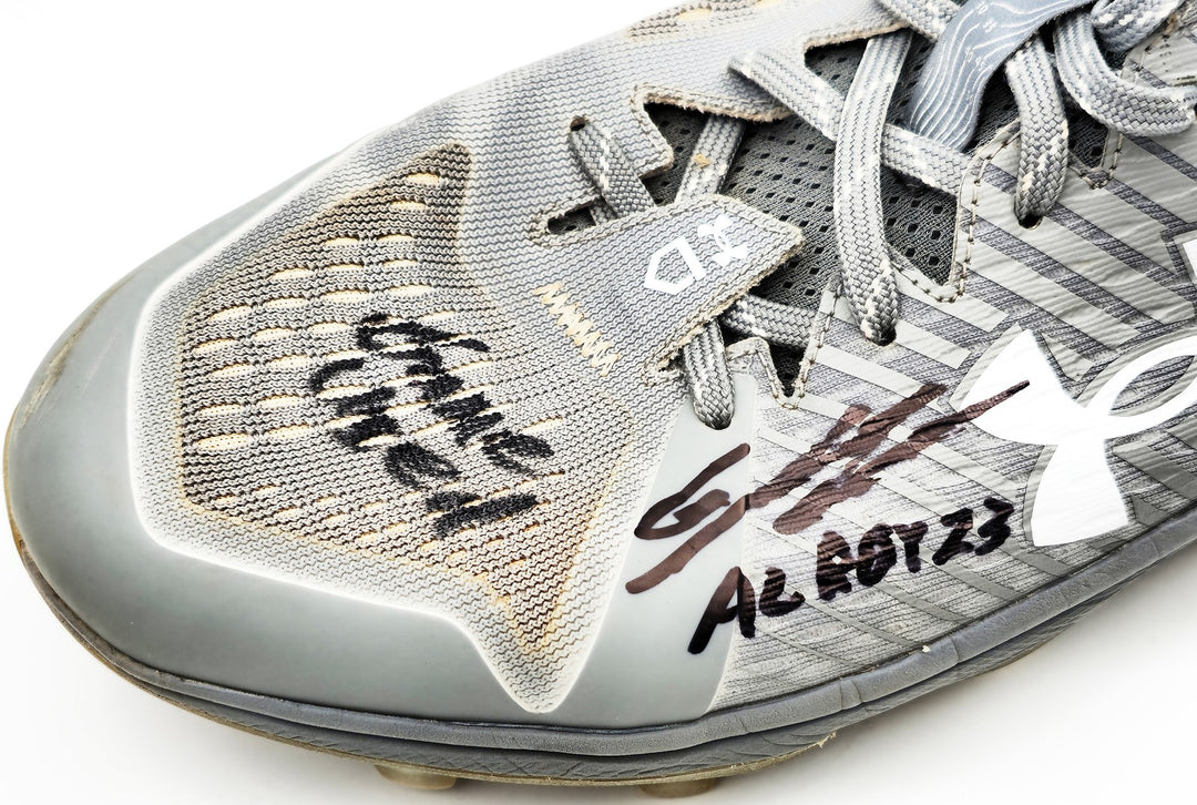 Gunnar Henderson Auto Grey Under Armour Yard MT Game Used Rookie Cleats Orioles