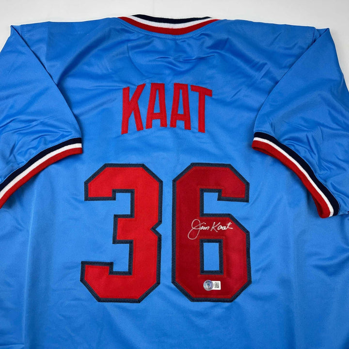Autographed/Signed Jim Kaat Minnesota Light Blue Jersey Beckett BAS COA