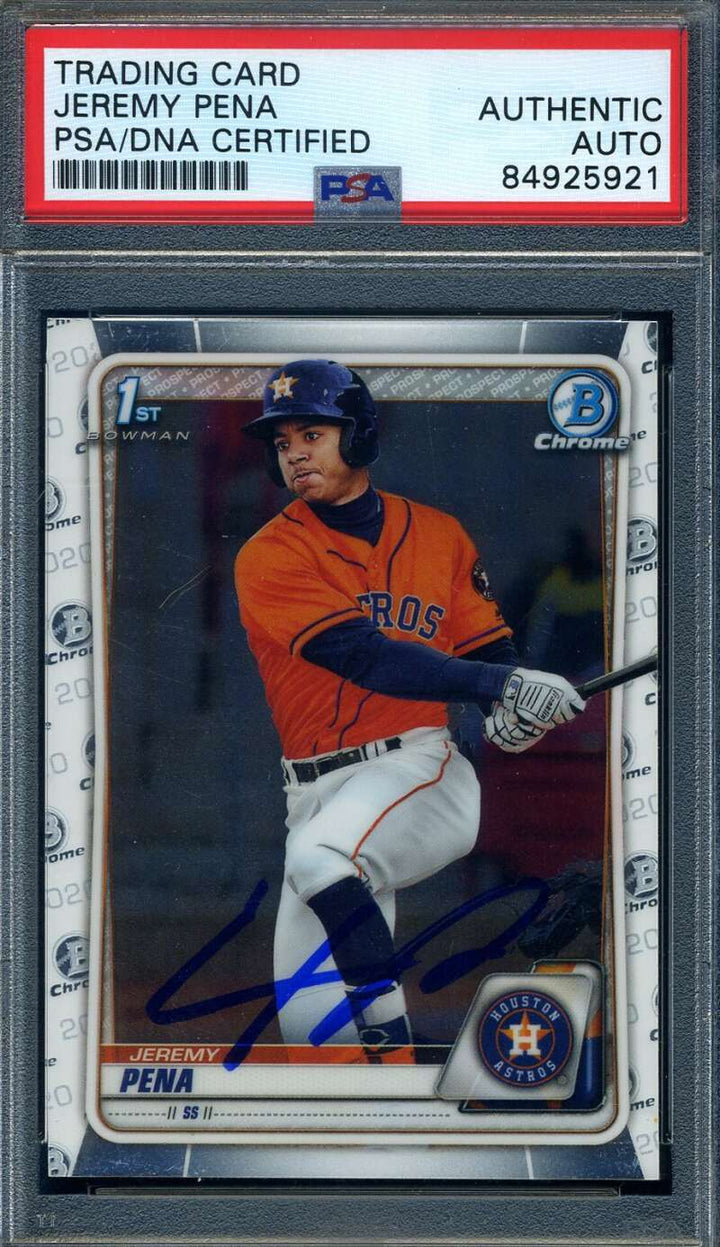 Jeremy  Pena PSA DNA Signed 2020 Bowman First Chrome Rookie Autograph