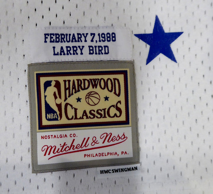 Celtics Larry Bird Auto White MitchellNess 1988 ASG Rhinestone Swingman Jersey L